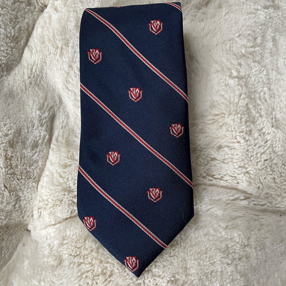 WM Chelsea Custom made Necktie Tie in classic Blue & Red insignia - mystery!